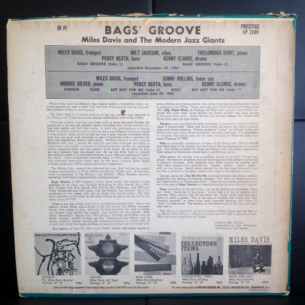 Release: Bags' Groove-Vinyl-US-1964-PR 7109-7463384