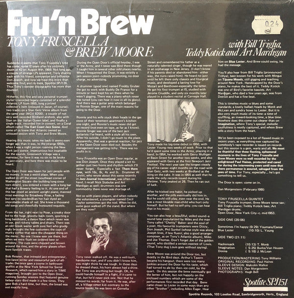 Release: Fru'n Brew (Previously Unissued Recordings From The Open Door)-Vinyl-UK-1981-SPJ 151, SPJ151-5728276