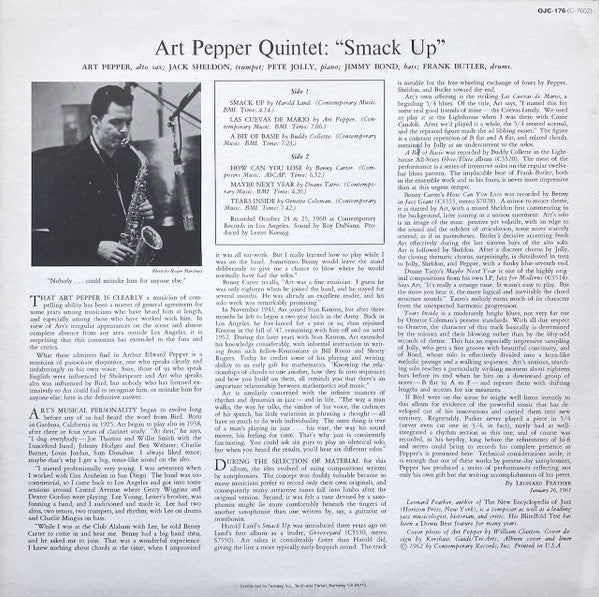 Release: Smack Up-Vinyl-US-1984-OJC-176, C-7602-2927183