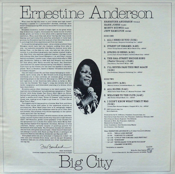 Master Release: Big City by Ernestine Anderson