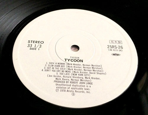Release: Tycoon-Vinyl-Japan-1978-25RS-26-6852647