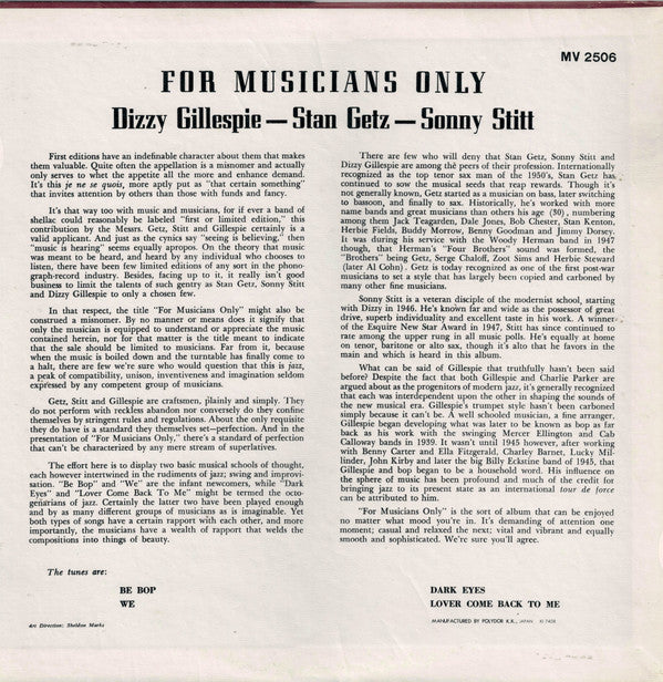 For Musicians Only