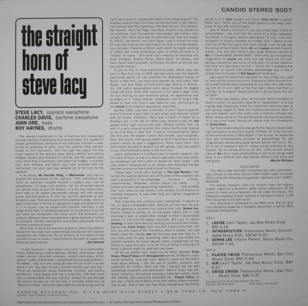 Master Release: The Straight Horn Of Steve Lacy by Steve Lacy