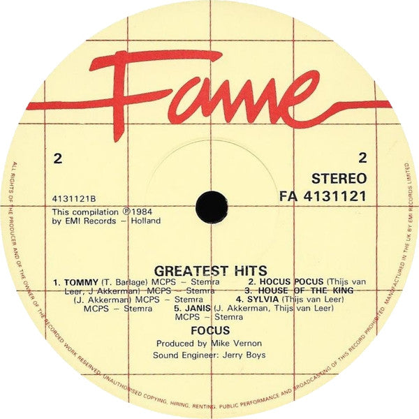 Greatest Hits Of Focus