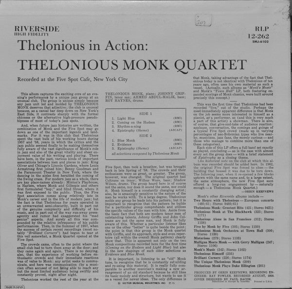 Release: Thelonious In Action-Vinyl-Japan-1975-SMJ-6102-3389159