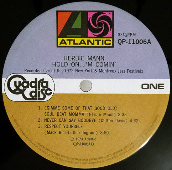 Master Release: Hold On, I'm Comin' by Herbie Mann