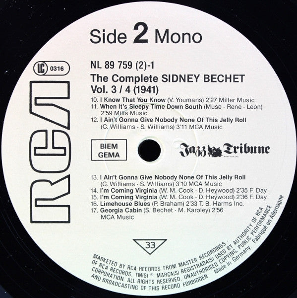 The Complete Sidney Bechet Volumes 3/4 (1941)
