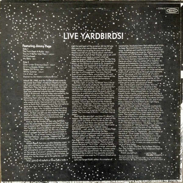 Release: Live Yardbirds (Featuring Jimmy Page)-Vinyl-US-1971-E 30615-3046357