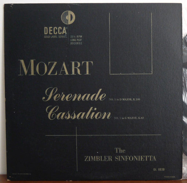 Master Release: Serenade No. 1 In D Major, K. 100 / Cassation No. 1 In G Major, K. 63 by Wolfgang Amadeus Mozart