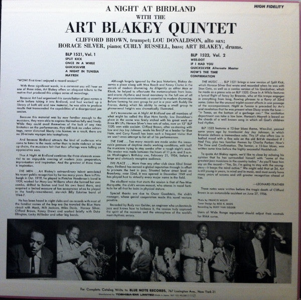 A Night At Birdland, Volume 1