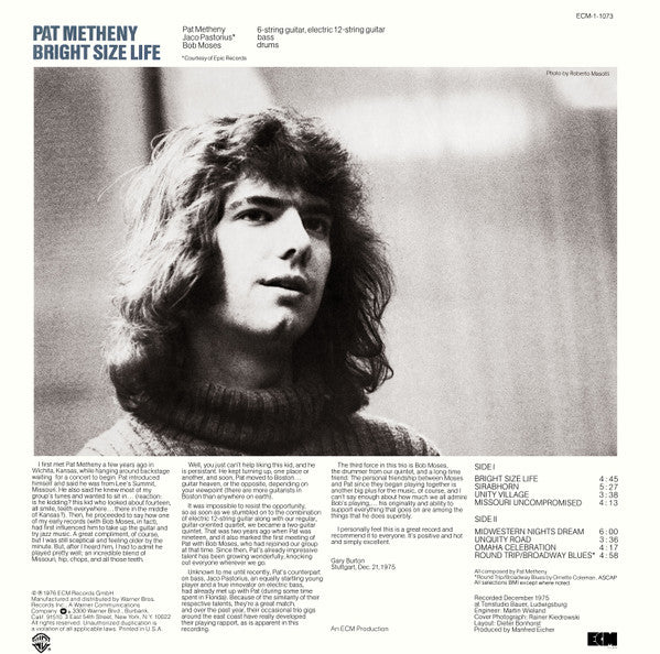 Release: Bright Size Life-Vinyl-US-1979-ECM-1-1073-2136572