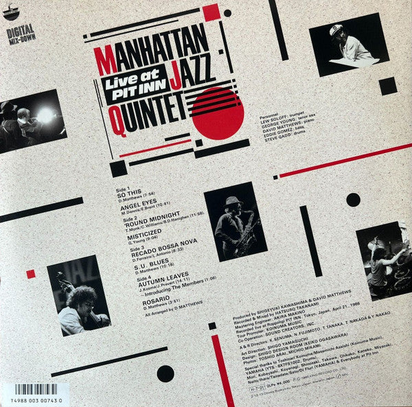 Master Release: Live At Pit Inn by Manhattan Jazz Quintet