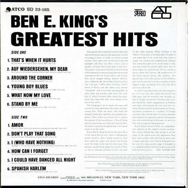 Master Release: Ben E. King's Greatest Hits by Ben E. King
