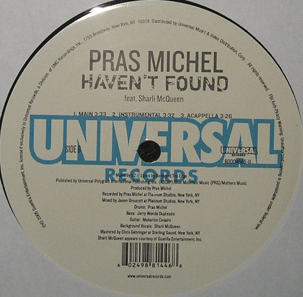 Master Release: Haven't Found by Pras Michel