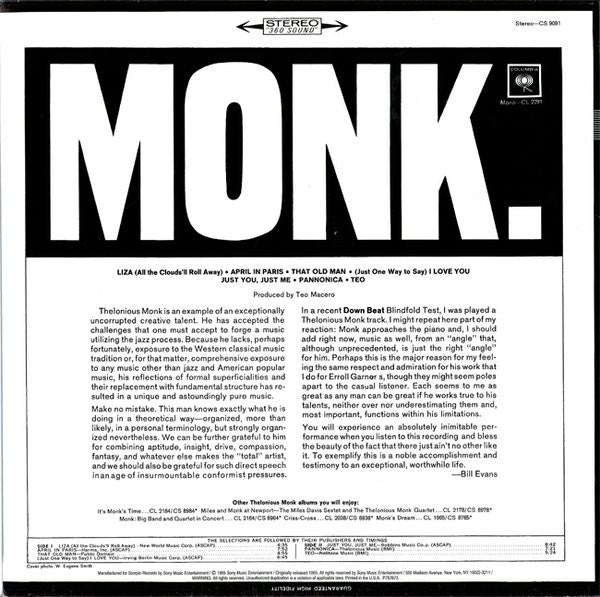Release: Monk.-Vinyl-US-2010-P757673, CS 9091-2351179