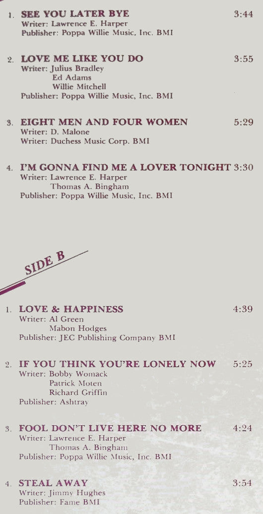 Release: Love And Happiness-Vinyl-US-1989-13003-3508116