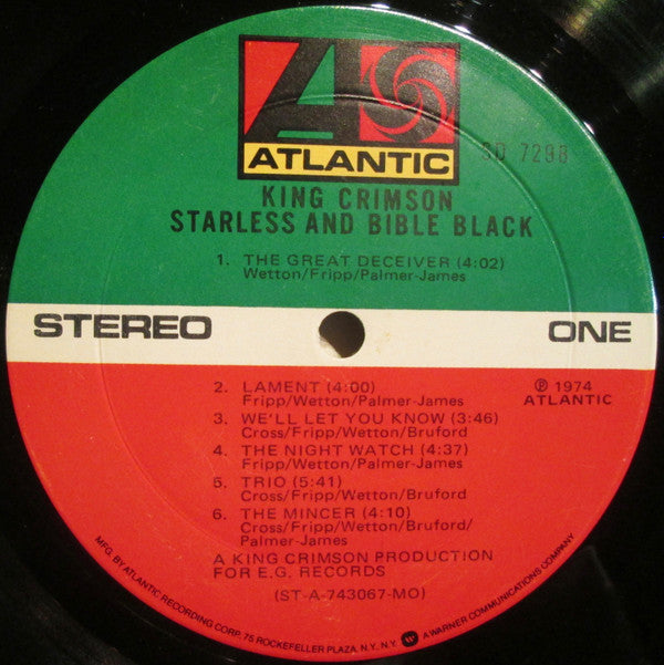 Release: Starless And Bible Black-Vinyl-US-1974-SD 7298-8426008