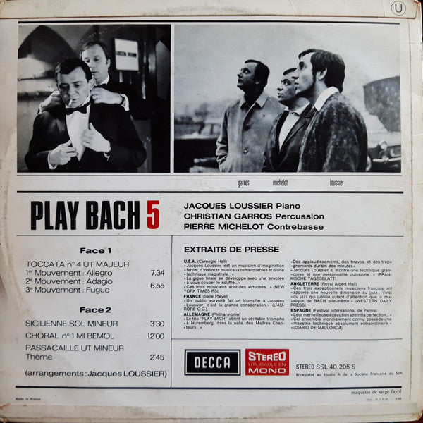 Release: Play Bach 5-Vinyl-France-1967-SSL 40.205-1557986
