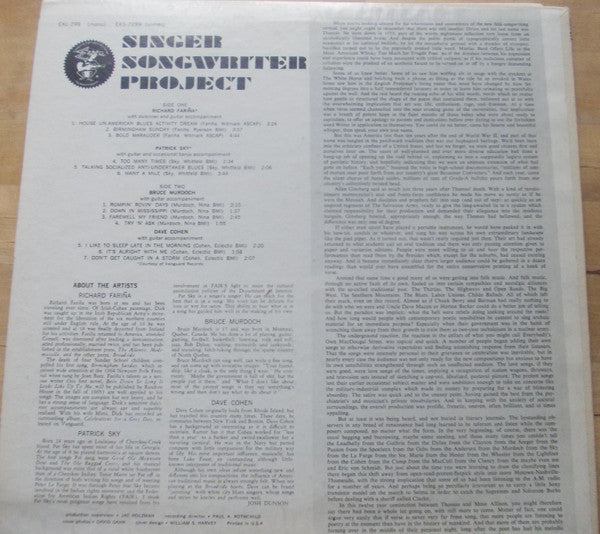 Release: Singer Songwriter Project-Vinyl-US-None-EKS-7299-8747391