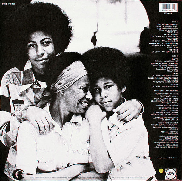 Release: Betty Carter-Vinyl-US-1988-835 682-1, 835 682-1-6421578