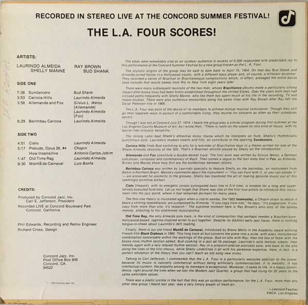 Release: The L.A. Four Scores!-Vinyl-US-1975-CJ-8-2717445