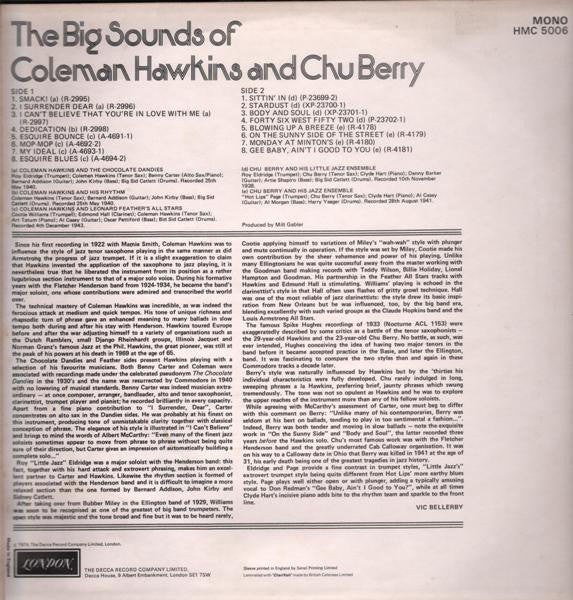 The Big Sounds Of Coleman Hawkins And Chu Berry