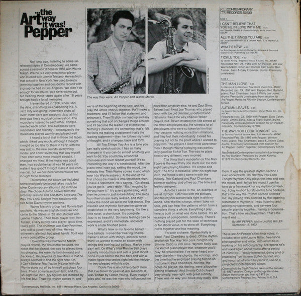Release: ...The Way It Was!-Vinyl-US-1972-S7630-7016126