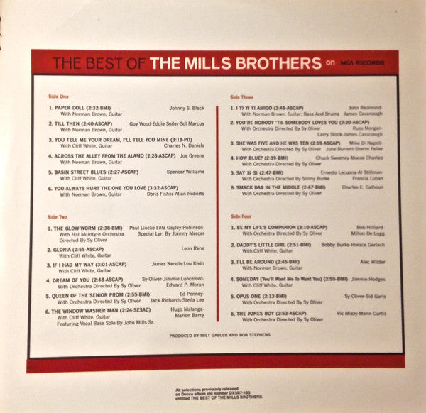 Release: The Best Of The Mills Brothers-Vinyl-US-1980-MCA2-4039-6975684