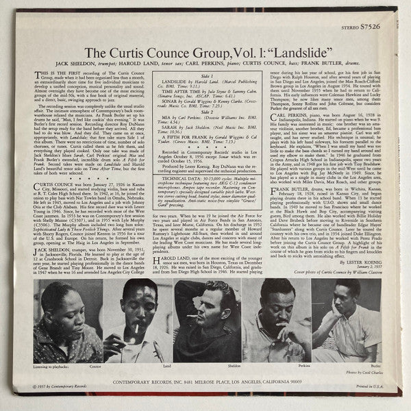 Release: The Curtis Counce Group-Vinyl-US-None-S7526-2564730