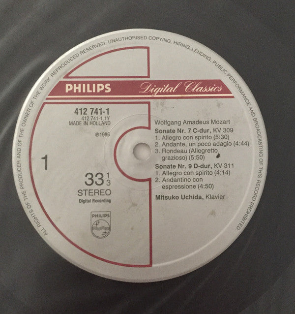 Release: 3 Piano Sonatas = Klaviersonaten KV309, 310 & 311-Vinyl-Japan-1986-412 741-1 (28PC1120)-8933516