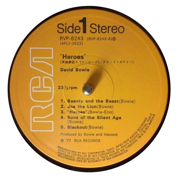Release: "Heroes"-Vinyl-Japan-1977-RVP-6243, AFL1-2522-2510754