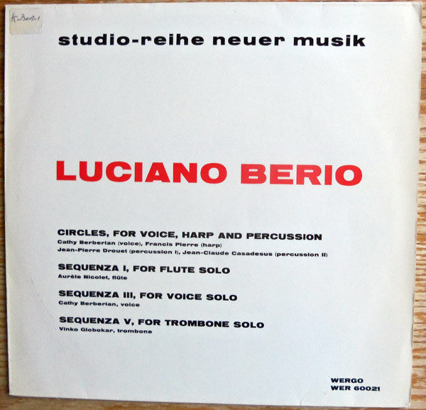 Release: Circles · Sequenza I, III, V-Vinyl-Germany-1967-WER 60021-4217768
