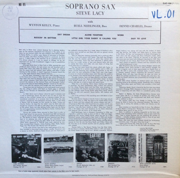 Release: Soprano Sax-Vinyl-US-1984-OJC-130, P-7125-2067753