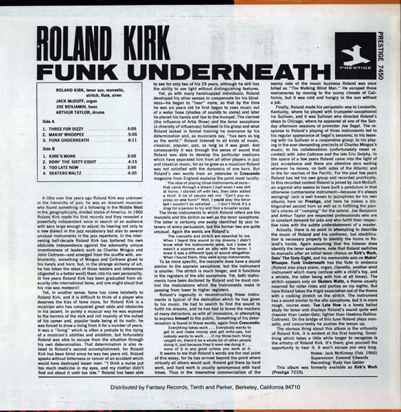 Release: Kirk's Work-Vinyl-US-1972-PR 7450, P-7450-5583439
