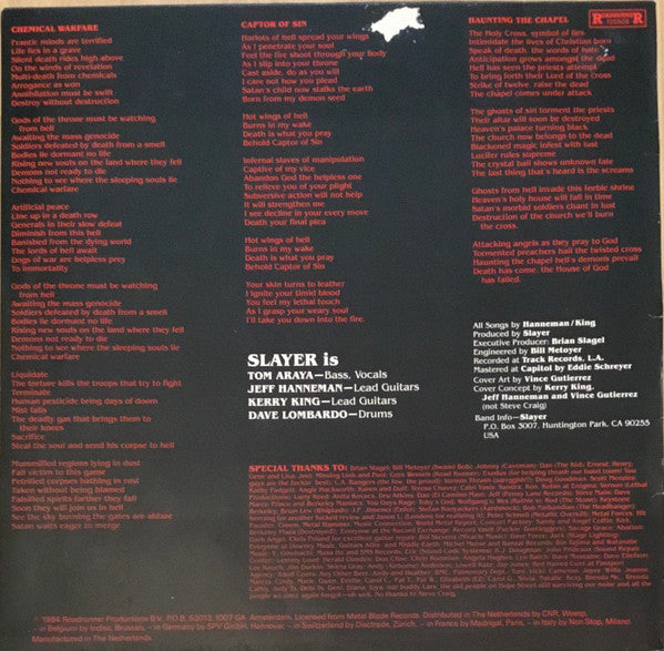 Release: Haunting The Chapel-Vinyl-Europe-1989-RR 125508-5153449