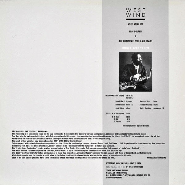 Release: Unrealized Tapes-Vinyl-Germany-1988-016, LP 016-1738126