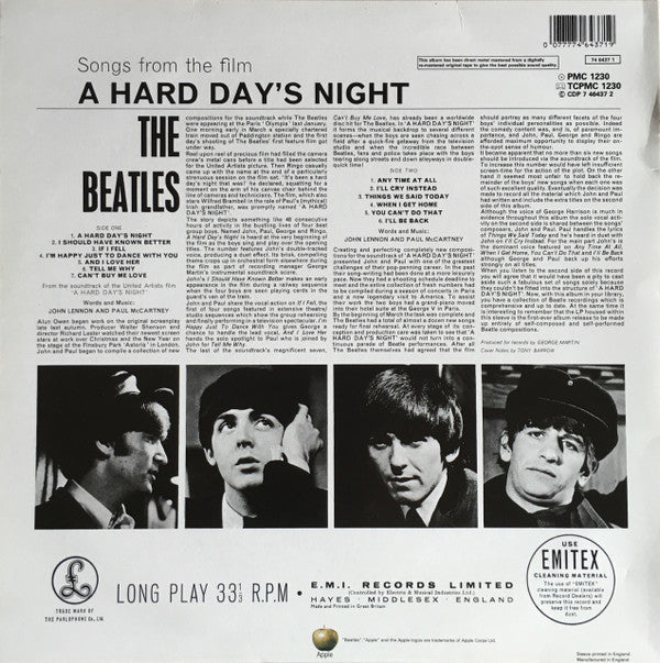 Release: A Hard Day's Night-Vinyl-Europe-1995-PMC 1230, PMC 1230, 74 6437 1, 74 6437 1-2482447