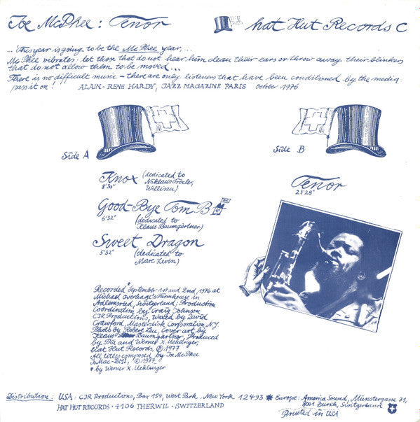 Release: Tenor-Vinyl-USA & Europe-1977-HAT - C-1796127