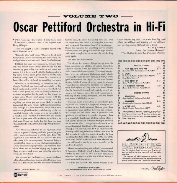 Release: Oscar Pettiford Orchestra In Hi-Fi, Volume Two-Vinyl-Japan-1978-YW-8555-AB-5858772