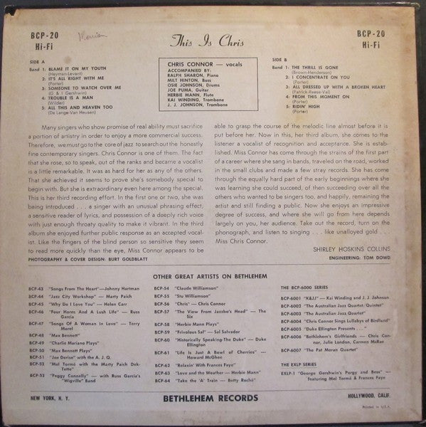 Release: This Is Chris-Vinyl-US-1955-BCP-20-1412017