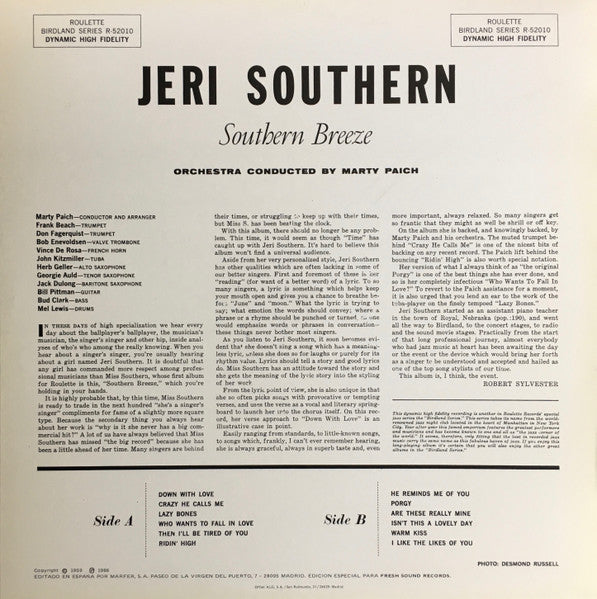 Release: Southern Breeze-Vinyl-Spain-1986-R-52010-9729865