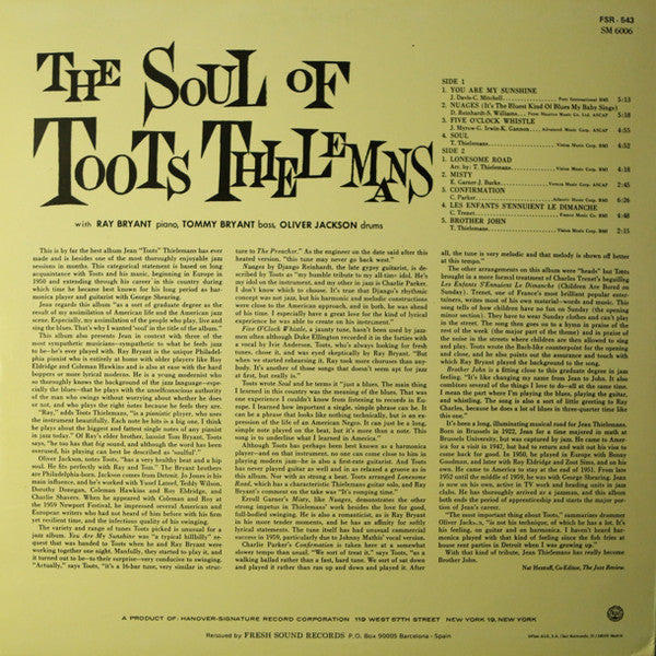 Master Release: The Soul Of Toots Thielemans by Toots Thielemans