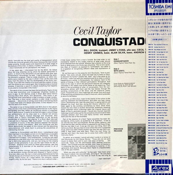 Release: Conquistador!-Vinyl-Japan-1984-BNJ 71049, BST 84260-4981148