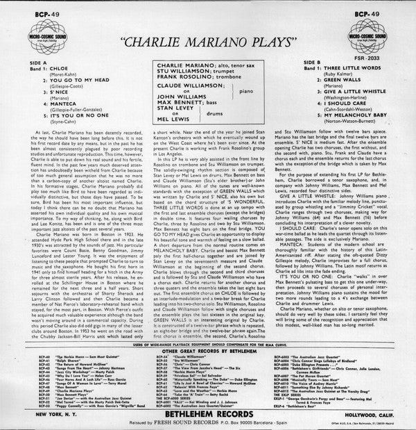 Charlie Mariano Plays