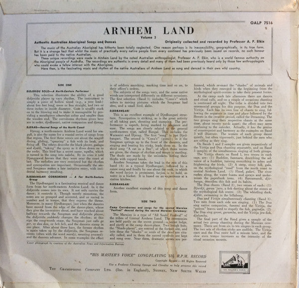 Arnhem Land Volume 3: Authentic Australian Aboriginal Songs And Dances