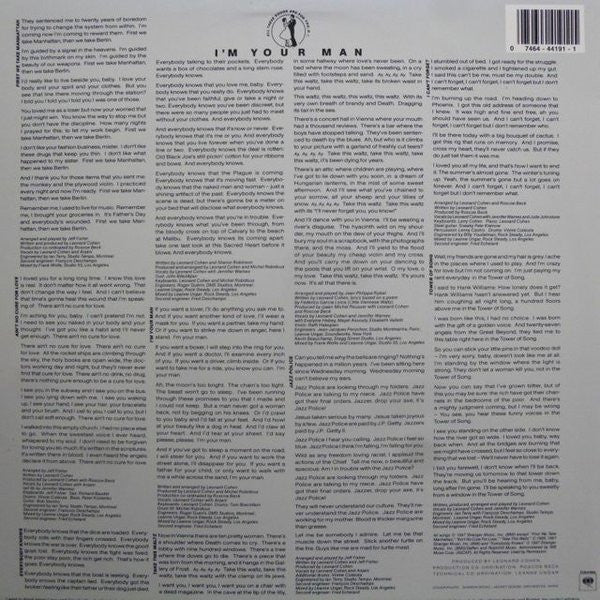 Master Release: I'm Your Man by Leonard Cohen