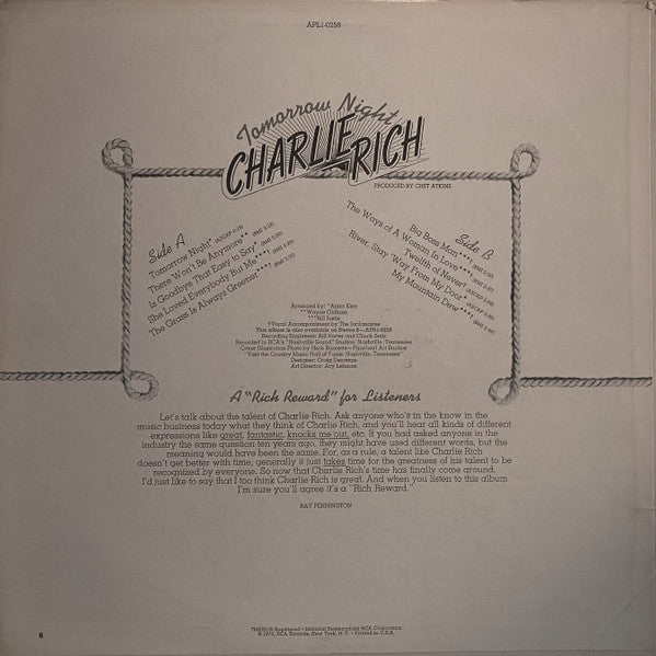 Release: Tomorrow Night-Vinyl-US-1973-APL1-0258-1536332