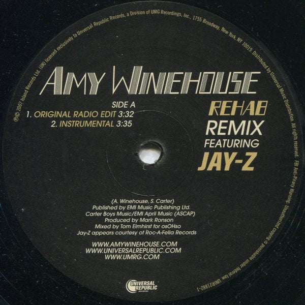 Master Release: Rehab by Amy Winehouse