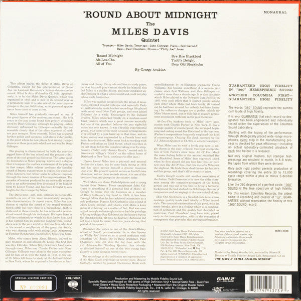 Release: 'Round About Midnight-Vinyl-US-2013-MFSL 1-373, 88697943731-4716208