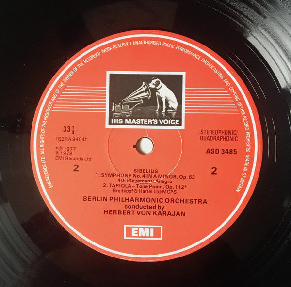 Release: Sinfonie Nr. 4 / Tapiola-Vinyl-UK-1978-ASD 3485-4025996